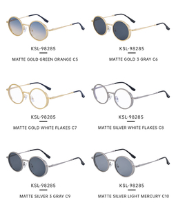 Partagas 2025 Vintage Punk-Stil Designer Sonnenbrille mit Eigenem Logo, Runder Metallrahmen, UV400 Schutz für Unisex Damen und Herren - Product Image 6