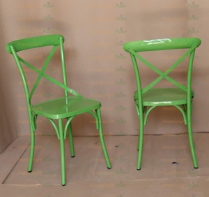 Modern Red Cross-Back Dining Chair Stylish and Durable Seating for Home and Cafe - Product Image 4