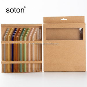 Cannucce Trasparenti Riutilizzabili in Vetro per Matrimoni, Frullati e Bevande Congelate, <span class=keywords><strong>Accessori</strong></span> Spessi per Bar e Feste di Compleanno - Product Image 1