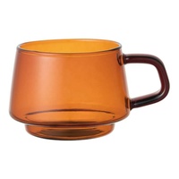 Mug en verre borosilicate résistant à la chaleur de style nordique élégant, couleur sépia ambre