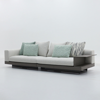 Ensemble de canapés de luxe italiens avec table d'appoint intégrée, canapé d'angle modulaire en tissu velours pour salon, ensembles de canapés de luxe
