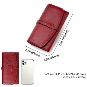Modern Stylish Genuine Leather RFID Blocking Ladies <b>Purse</b> Minimalist Clutch Women Wallet - Product Image 3