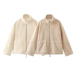 <span class=keywords><strong>Veste</strong></span> en sherpa épaisse d'hiver, manteau chaud pour femmes, manteau épais en peau d'agneau pour femmes, manteau pour femmes brodé sur mesure - Product Image 3