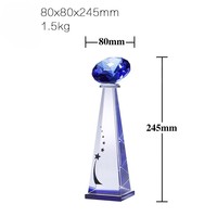 Trofeo de Cristal con Diamantes de Colores Personalizado, Recuerdo Artesanal de Cristal, Premios para Eventos Deportivos, Decoración para el Hogar, 29 cm