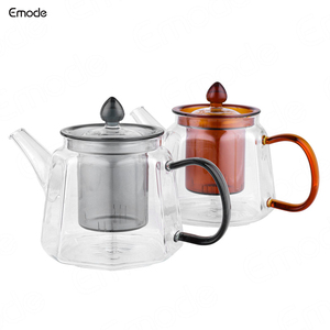 Tetera Cuadrada Ecológica de Vidrio de Borosilicato Alto con Tapa de Acero Inoxidable e Infusor de Acero Inoxidable - Product Image 3