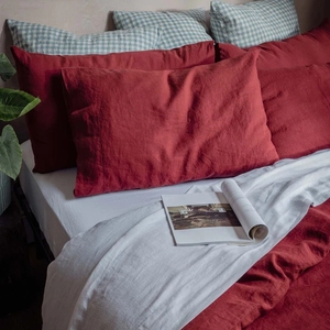Bán buôn GOTS 100% Pháp lanh thiên nhiên bộ đồ giường Linen Sheets Set và Duvet cover sets gối - Product Image 2