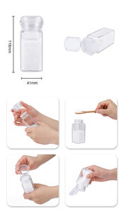 Couvercle secoué en plastique bon marché Certifié LFGB Logo personnalisé 100ml <span class=keywords><strong>Poche</strong></span> carrée vide Salière et poivrière avec bouteille en verre - Product Image 4
