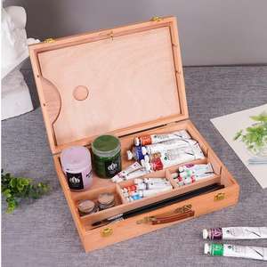 CPatrick Fournisseur d'articles d'art en gros Boîte à outils de dessin portable en bois pour artiste avec <span class=keywords><strong>palette</strong></span> - Product Image 5