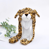 Lindo Animal de peluche conejito sombrero niños Airbag orejas móviles Led Light Up relleno Cosplay fiesta fantasía sombreros de invierno