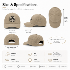 Casquette de golf en cuir gaufré personnalisée de qualité supérieure avec logo, perforations laser pour la ventilation, casquette de sport noire pour cadeau - Product Image 5