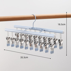 Minimalist Steel Pipe Drying Rack 20 <b>Clips</b> For Socks Underwear Children Bibs Balcony Use Multifunctional <b>Hook</b> Hanger Organizer - Product Image 5