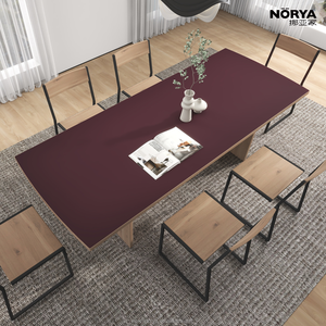<span class=keywords><strong>Tavolo</strong></span> da Pranzo NORYA Moderno Minimalista Italiano in Rovere Bianco Massiccio con Superficie Nano-Tecnologica Rossa Resistente ai Graffi - Product Image 3