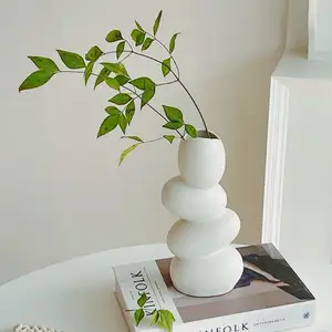 New Creative Pebble Special Ceramic Tabletop Vase Modern Living Room Flower Decorative Accessory