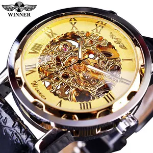 Top Reloj WINNER Men Mechanical Watch Retro Classic Skeleton Wristwatches Men's Luxury Waterproof Luminous Hands Mens Clock