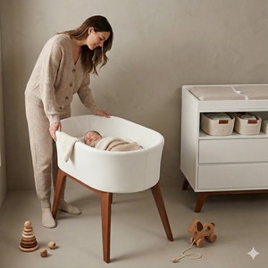 Cuna de Madera Sólida para Recién Nacidos, Personalizada, Venta al Por Mayor de Fábrica, Cuna de Madera para Bebés - Product Image 6