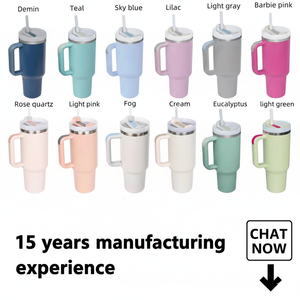 Porte-gobelets isothermes personnalisés, gobelets avec poignée, double paroi en acier inoxydable, gobelets de voyage pour café de 40 oz - Product Image 6