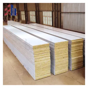 SH Factory Price 50mm to 200mm Thickness Insulated Fireproof PPGI PUR/PIR/Rock Wool Roof Wall Sandwich Panel