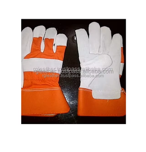 Gants de gréement en cuir fendu blanc durable pour hommes XL Heavy Duty Industrial Safety Workwear Protection des mains et des bras - Product Image 2