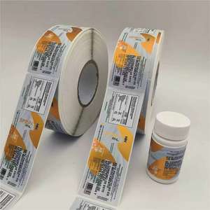 Autocollant en rouleau BOPP étanche personnalisé pour produits de soins de santé, supplément vitaminique, étiquette chromée pour emballage de flacons de médicaments - Product Image 2