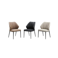 Chaise de salle à manger moderne et minimaliste en cuir PU avec pieds en métal, chaise de bar durable et portable pour la maison, la cuisine et la salle à manger