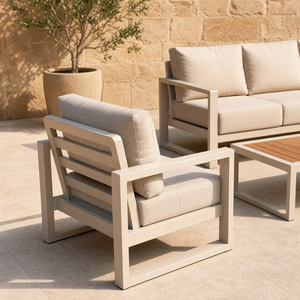 Set di Divani da <span class=keywords><strong>Giardino</strong></span> di Lusso con Panchina Modulare per Patio Coperto e Modulo Integrato per Tavolino Laterale - Product Image 2