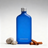 Bouteille en verre dépoli mat de 100 ml réutilisable avec impression de logo personnalisée, épaule inclinée lisse, bouchon compte-gouttes pour gouttes pour les yeux et crème pour le visage
