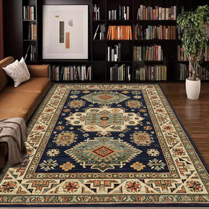 พรมเปอร์เซียลายดอกไม้เรขาคณิตทรงสี่เหลี่ยมผืนผ้า ยี่ห้อว่านซินหลง กันลื่น สำหรับห้องนั่งเล่นและห้องนอน ขนาด 8x10 ฟุต ทำความสะอาดง่าย ซักน้ำได้ - Product Image 4