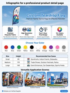 Bandera de Playa Personalizada Resistente al Viento con Base de Agua, Exhibición Publicitaria para Exteriores para Tiendas Minoristas - Product Image 2