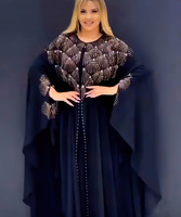 Robe de soirée de luxe pour femme grande taille, sans couture, pour l'Aïd, l'hiver, l'automne, les cocktails, les mariages, abaya à manches longues, ouverte sur le devant