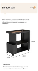 Mesa Auxiliar Móvil Moderna con Ruedas <span class=keywords><strong>y</strong></span> Estantes Abiertos para Sala de Estar, Dormitorio u Oficina, Mesa Auxiliar Rodante Estrecha con Espacio de Almacenamiento - Product Image 6