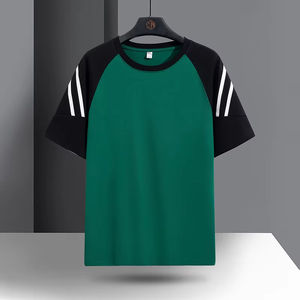 2025 t-shirt da uomo alla moda in velluto a maniche corte stile formale per la parte superiore del corpo sottile stampata per coppie giovanili primavera estate - Product Image 3