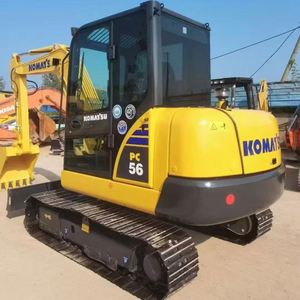 Excavatrice sur chenilles Komatsu PC56 d'occasion certifiée CE avec godet de 5 tonnes, moteur Cummins, pompe hydraulique KYB - Product Image 1