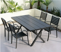Ensemble de salle à manger moderne pour patio extérieur, en acier au carbone durable, imperméable, design simple et moderne, mobilier de jardin pour balcon et café