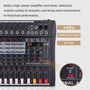Mezcladora de Audio Profesional para Estudio, Diseño Ligero, Mezcladora de DJ de 12 Canales para KTV CLUB con Función de Eco, Alimentación Fantasma de 48V, 40W - Product Image 2