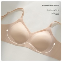 Soutien-gorge sans armatures pour femme, texture gelée, confortable, respirant, effet push-up liftant et rassembleur, contrôle du surplus mammaire