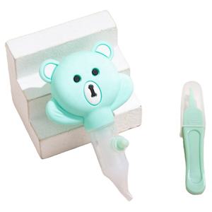 Aspirador <span class=keywords><strong>Nasal</strong></span> Manual de Silicona de Grado Alimenticio para Bebés, con Forma de Oso de Dibujos Animados, con Clip para Mocos - Product Image 1