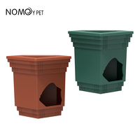 Nouveau Design Imitation Bâtiment Diamant Suspendu Amovible En Plastique Reptile Abri Cachette Cave avec Bol D'alimentation Supérieur
