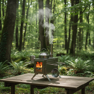 Estufa de Leña Plegable Portátil de Acero Inoxidable de Alta Calidad para Cocina al Aire Libre, Estufa de Leña para Calefacción, para Campamentos y Picnics - Product Image 1