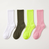 Chaussettes côtelées personnalisées avec logo, vente en gros, chaussettes de sport en coton doux et respirant, chaussettes athlétiques unisexes personnalisées, fabrication OEM