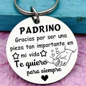 Llavero de acero inoxidable para madrina y <span class=keywords><strong>padrino</strong></span>, <span class=keywords><strong>regalo</strong></span> de llavero, divertido llavero creativo con hebilla para llave, <span class=keywords><strong>regalo</strong></span> de Navidad - Product Image 4