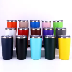 Factory direct Custom logo 20 oz powder coated regular tumblers double wall vacuum insulated stainless steel coffee car travel