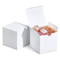 Boîtes cadeaux en carton blanc robuste à ouverture facile pour l'emballage de bougies chauffe-plat, savons, échantillons cosmétiques, bagues et boucles d'oreilles