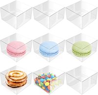 6 pouces propre Transparent Portable gâteau cadeau Mini gâteau PVC Transparent boîtes carrées Macaron boîte avec couvercle transparent