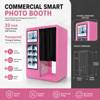 JLJ moda serie Rosa estilo coreano foto pegatina diseño auto cabina de fotos Centro de venta comercial photobooth