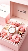 Kotak Jam Bunga Abadi Romantis dengan Logo yang Dapat Disesuaikan OEM&ODM - Kertas Karton Berlapis untuk Hadiah dengan Pengawetan Gliserin