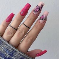 Ongles en acrylique à presser, ongles courts à la française