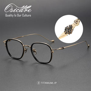 Gafas de Diseñador de Marca para Personas Mayores, Montura Completa Dorada, Gafas de Titanio Vintage para Hombre - Product Image 2