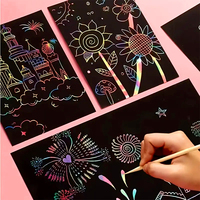 Arc-en-ciel magique gratter eau couleur papier bricolage coloriage peinture cahier enfants Graffiti Art Kit sûr Art fournitures pour carnets de croquis