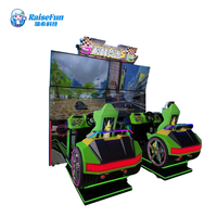 Simulateur de course à double écran de 55 pouces à pièces RaiseFun, machine vidéo de course automobile à deux joueurs, vitesse de course, à vendre