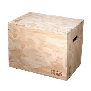 Boîte en bois poly 3 en 1 pour l'entraînement et le conditionnement physique Boîte de saut pliométrique en bois